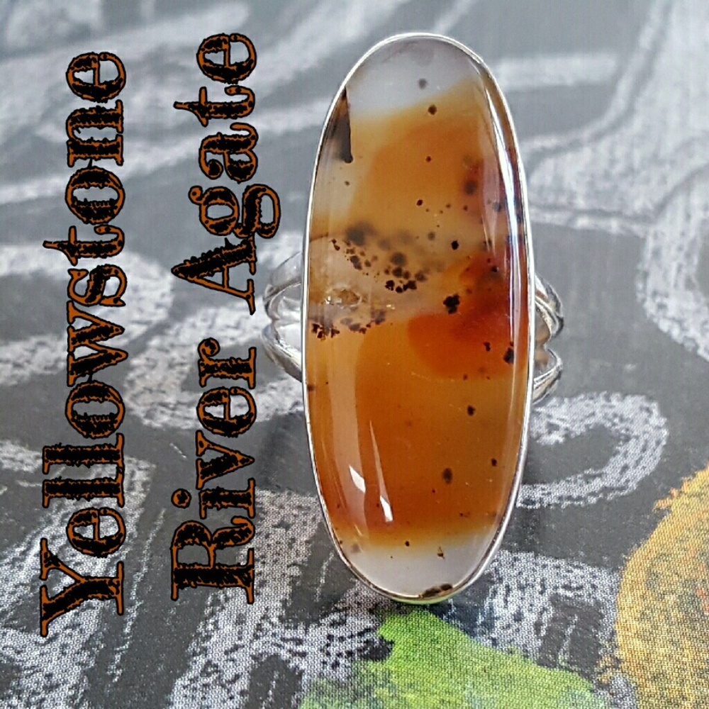 Yellowstone Agate Ring Sterling Silver